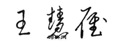 骆恒光王慧雁草书个性签名怎么写