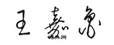 骆恒光王嘉鲁草书个性签名怎么写