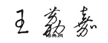 骆恒光王荔嘉草书个性签名怎么写