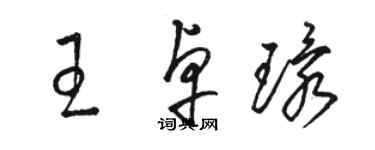 骆恒光王卓环草书个性签名怎么写