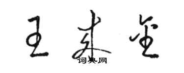 骆恒光王来金草书个性签名怎么写