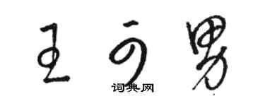 骆恒光王可男草书个性签名怎么写