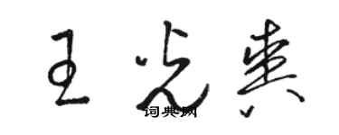 骆恒光王光爽草书个性签名怎么写