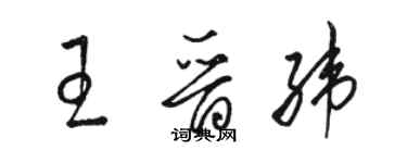 骆恒光王晋纬草书个性签名怎么写
