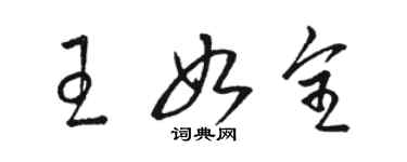 骆恒光王如全草书个性签名怎么写
