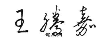 骆恒光王腾嘉草书个性签名怎么写