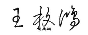 骆恒光王枚鸿草书个性签名怎么写