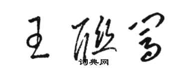骆恒光王联闯草书个性签名怎么写