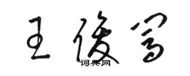 骆恒光王俊闯草书个性签名怎么写