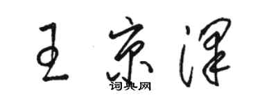 骆恒光王京泽草书个性签名怎么写