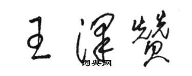 骆恒光王泽赞草书个性签名怎么写