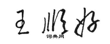 骆恒光王顺好草书个性签名怎么写