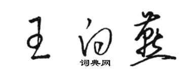 骆恒光王白燕草书个性签名怎么写