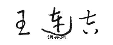 骆恒光王连吉草书个性签名怎么写