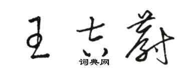 骆恒光王吉蔚草书个性签名怎么写