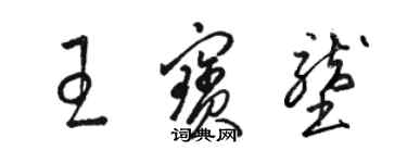 骆恒光王宝垄草书个性签名怎么写