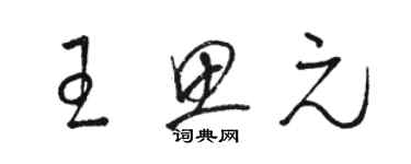 骆恒光王思元草书个性签名怎么写