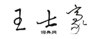 骆恒光王士豪草书个性签名怎么写