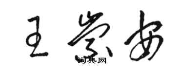 骆恒光王崇安草书个性签名怎么写