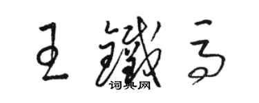 骆恒光王铁马草书个性签名怎么写