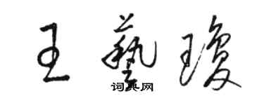 骆恒光王艺琼草书个性签名怎么写