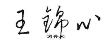 骆恒光王锦心草书个性签名怎么写