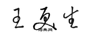 骆恒光王更生草书个性签名怎么写