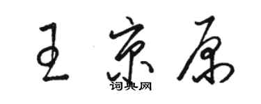 骆恒光王京原草书个性签名怎么写