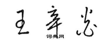 骆恒光王辛炎草书个性签名怎么写