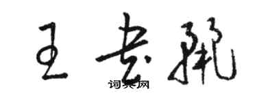 骆恒光王书丽草书个性签名怎么写