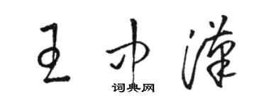 骆恒光王中汉草书个性签名怎么写