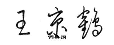 骆恒光王京鹤草书个性签名怎么写