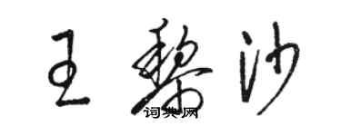 骆恒光王黎沙草书个性签名怎么写
