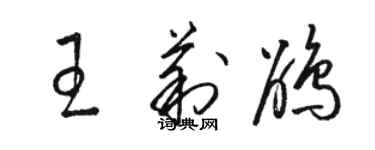 骆恒光王莉鹃草书个性签名怎么写