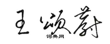 骆恒光王颂蔚草书个性签名怎么写