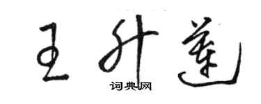 骆恒光王升莲草书个性签名怎么写