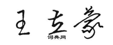 骆恒光王立蒙草书个性签名怎么写