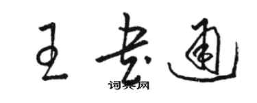 骆恒光王书通草书个性签名怎么写