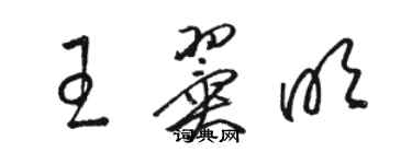骆恒光王翼明草书个性签名怎么写