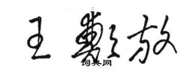 骆恒光王郑放草书个性签名怎么写