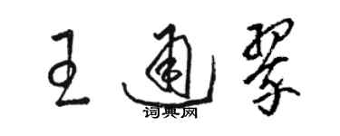 骆恒光王通翠草书个性签名怎么写