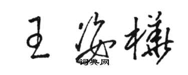 骆恒光王姿桦草书个性签名怎么写