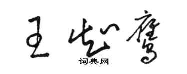 骆恒光王知鹰草书个性签名怎么写