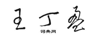 骆恒光王丁盈草书个性签名怎么写