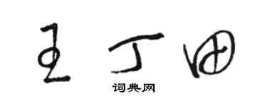 骆恒光王丁田草书个性签名怎么写