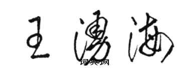 骆恒光王涌海草书个性签名怎么写