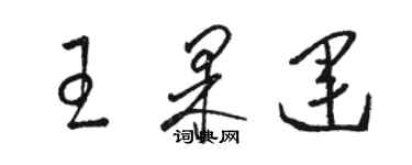 骆恒光王果运草书个性签名怎么写