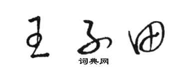 骆恒光王子田草书个性签名怎么写