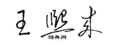 骆恒光王熙来草书个性签名怎么写