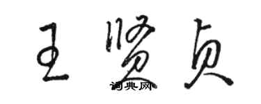 骆恒光王贤贞草书个性签名怎么写